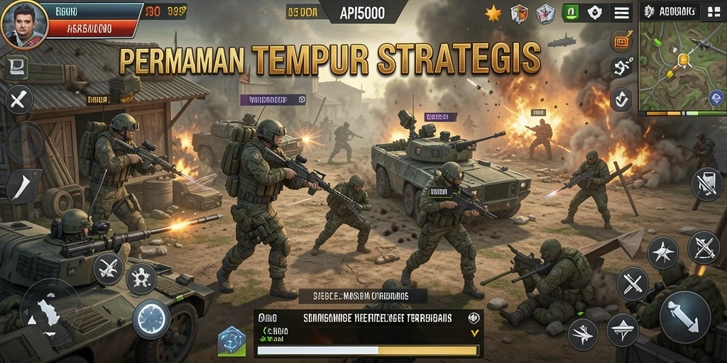 Screenshot API5000 yang menunjukkan aksi menembak intens dalam gameplay.