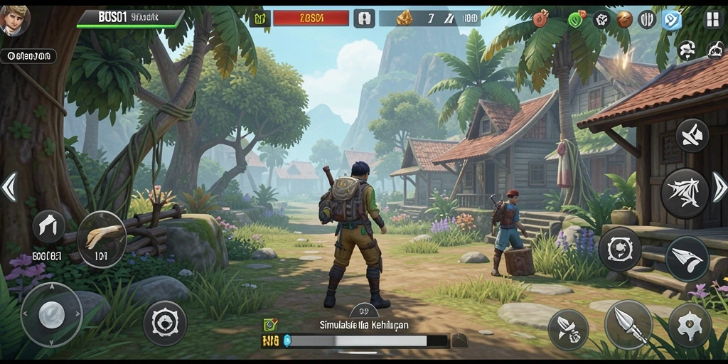 Tampilan gameplay realistis dari BOS01 yang menyoroti interaksi karakter.