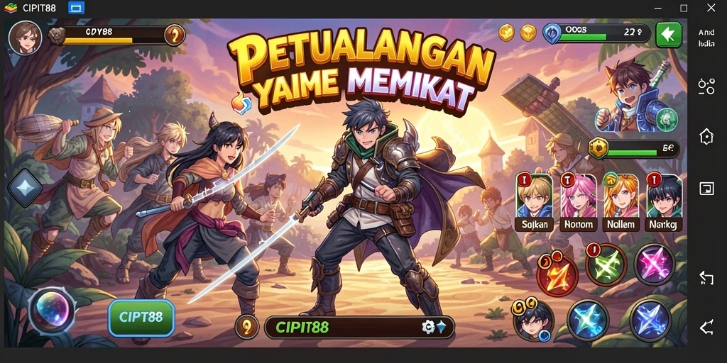 Menampilkan karakter anime yang dinamis dalam aksi seru.