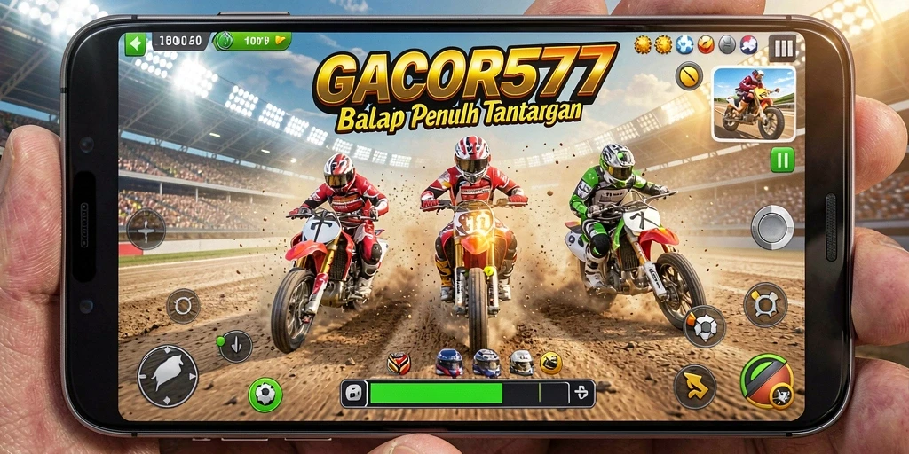 Screenshot GACOR577 menampilkan intensitas balapan yang mendebarkan.