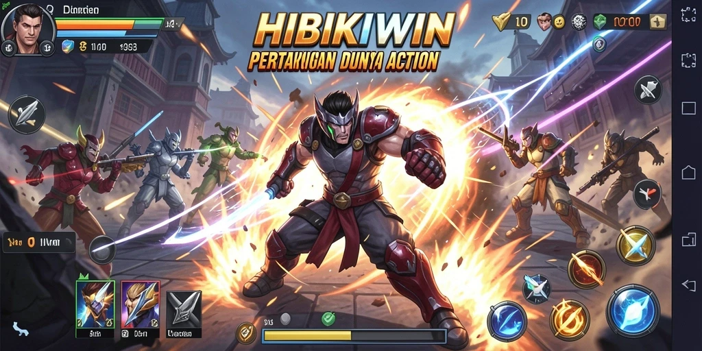 Screenshot menampilkan aksi intens dalam HIBIKIWIN.