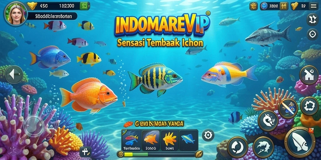 Screenshot gameplay INDOMAREVIP menampilkan aksi menembak ikan yang mendebarkan.