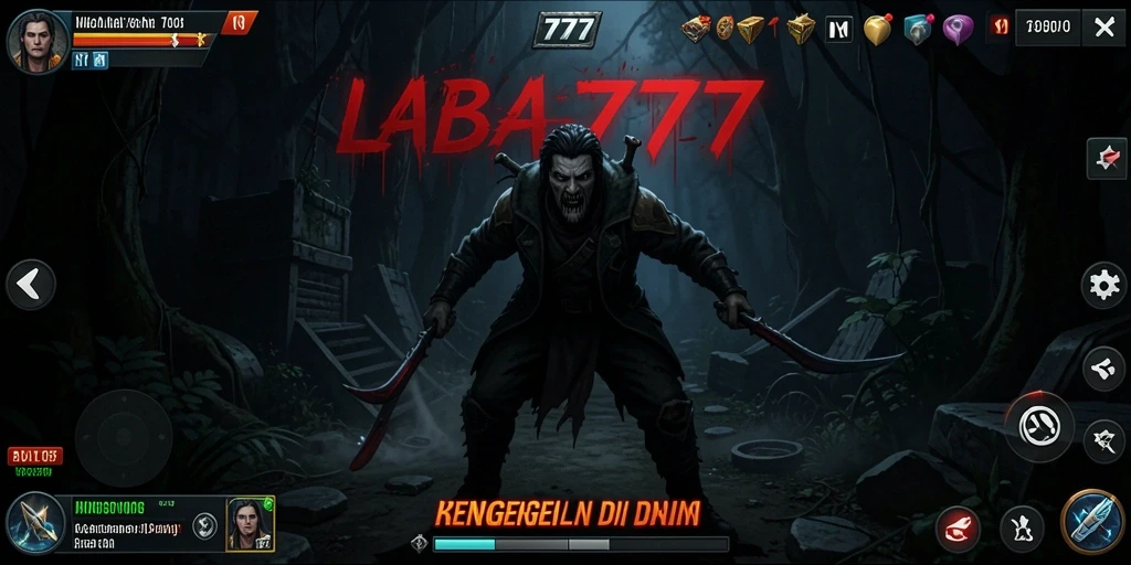 Screenshot utama LABA777 menunjukkan momen mencekam dalam gameplay Horror.