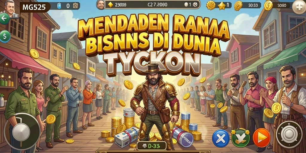 Tangkapan layar gameplay MG525 yang menampilkan pengelolaan bisnis yang mendalam.