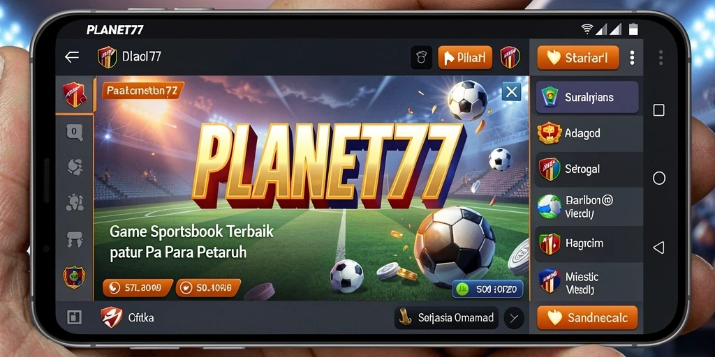 Tampilan interaktif dari aplikasi taruhan Sportsbook PLANET77.