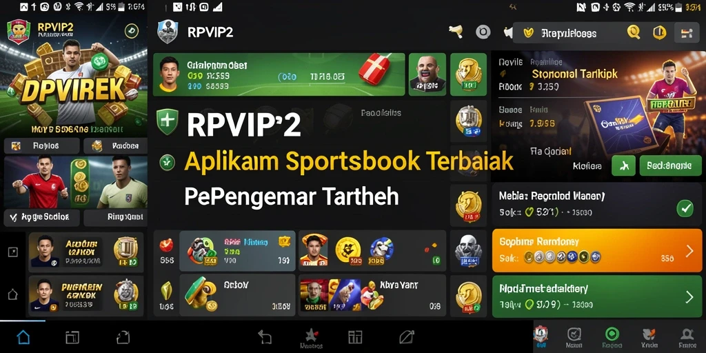 Tampilan utama RPVIP2 dengan berbagai pilihan taruhan olahraga.