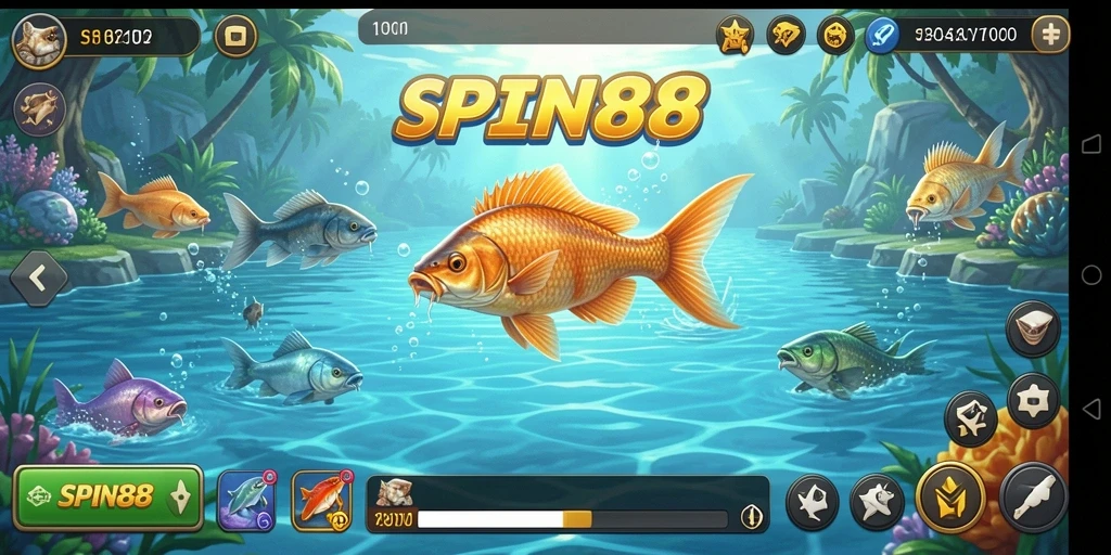 Screenshot gameplay SPIN88 yang menunjukkan pengalaman memancing yang menarik.