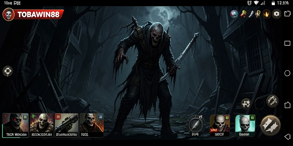 Tangkapan layar TOBAWIN88 menunjukkan gameplay yang intens dan menegangkan.